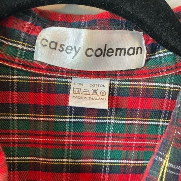 Vintage Casey Coleman Plaid Santa Button Up - Picture 2 of 7